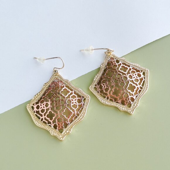 Kendra Scott Kirsten Filigree Drop Earrings in Rose Gold - Picture 3 of 3